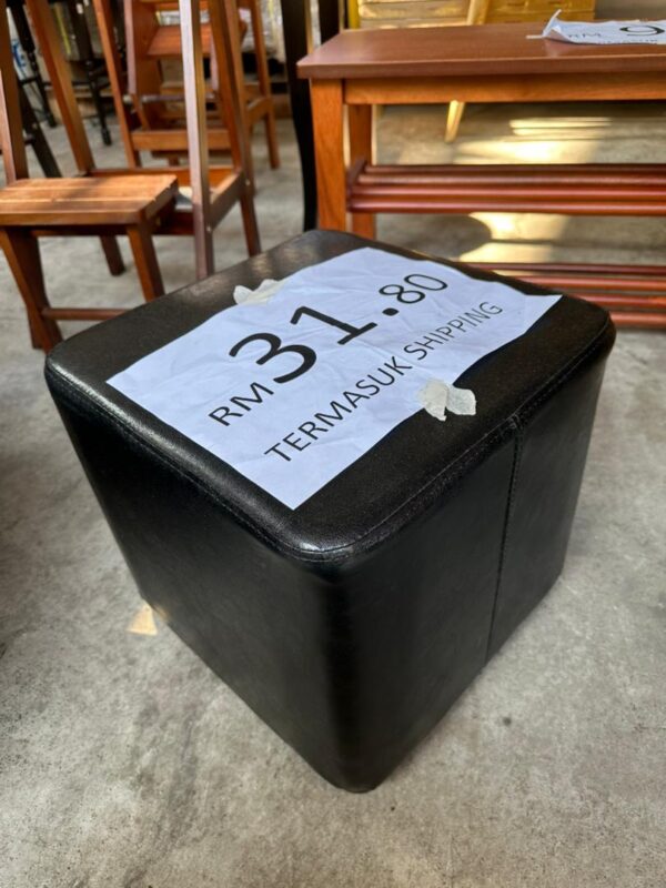 sofa stool kusyen pu hitam
